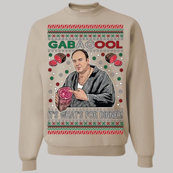 Gabagool It's What's For Dinner Ugly Christmas Sweatshirt2