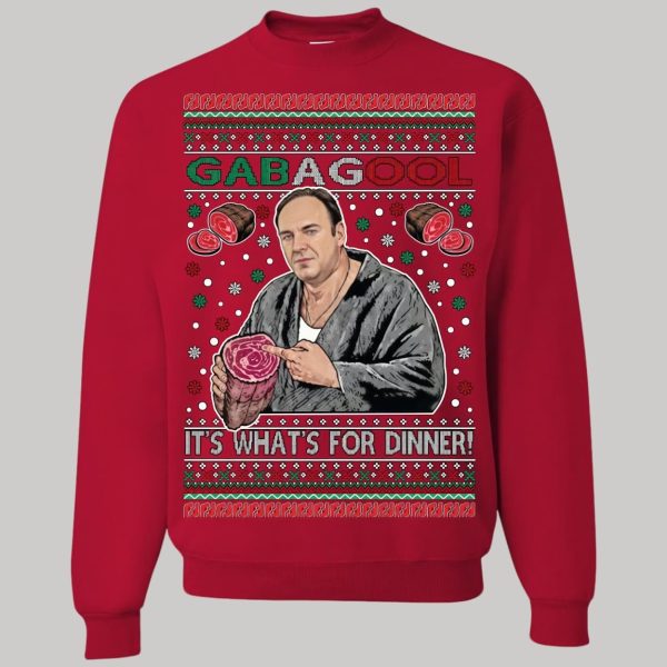 Gabagool It's What's For Dinner Ugly Christmas Sweatshirt3