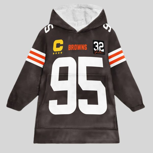 Garrett 95 Cleveland Football Unisex Blanket Hoodie