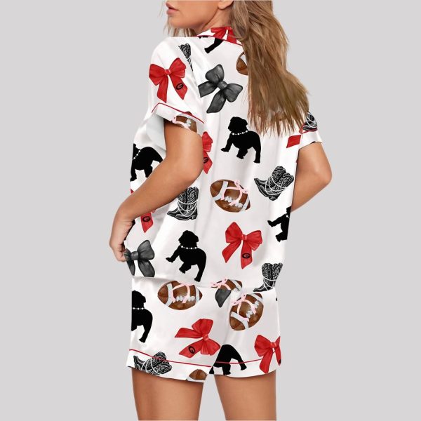 Georgia Football Coquette Bow Pajama Set