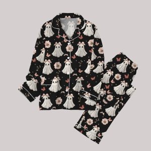 Ghost Coquette Bow Halloween Pajamas Set