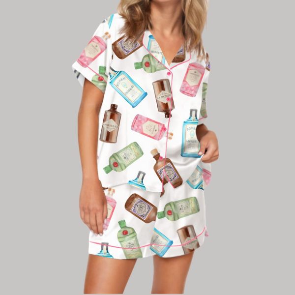 Gin Bottle Satin Pajama Set5