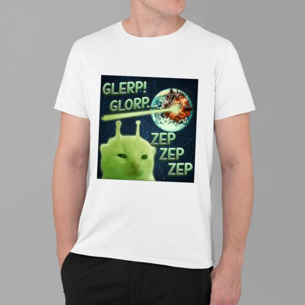 Glerp Glorp Funny Alien Cat T Shirt