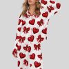 Glitter Heart Valentine Satin Pajama Set