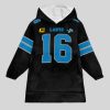 Goff 16 Detroit Lions Football Unisex Blanket Hoodie