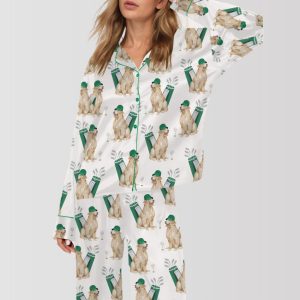 Golden Retriever Golf Satin Pajama Set