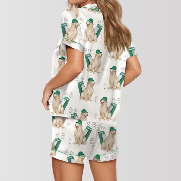 Golden Retriever Golf Satin Pajama Set