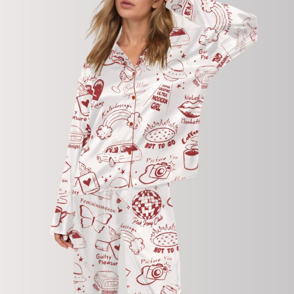 Graphic Dream Satin Pajama Set