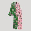 Green And Pink Wicked Satin Pajama Set2