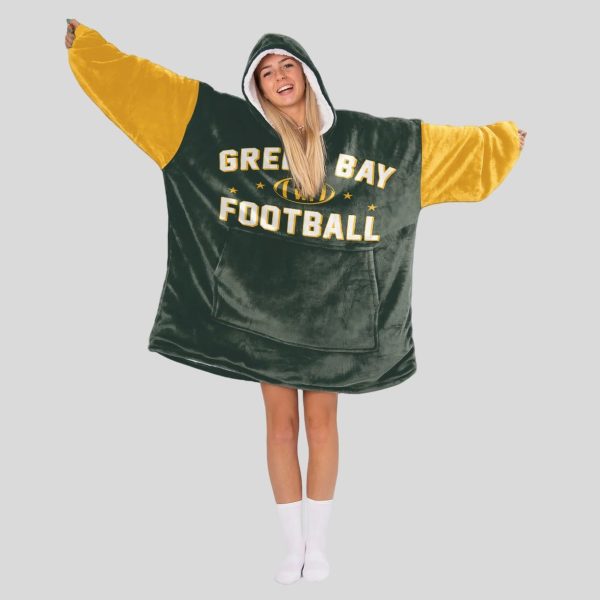 Green Bay Football Blanket Hoodie