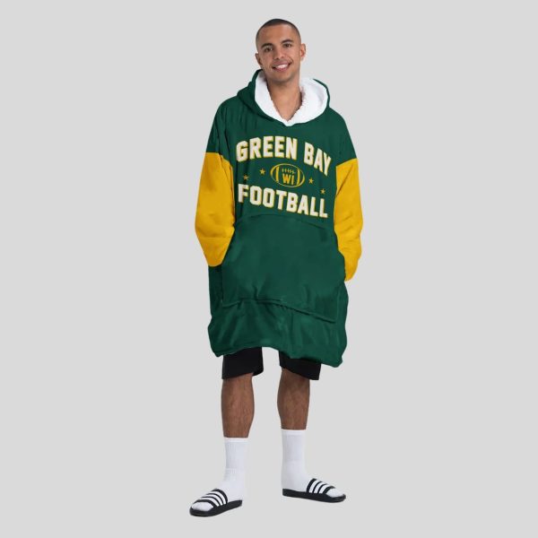 Green Bay Football Blanket Hoodie