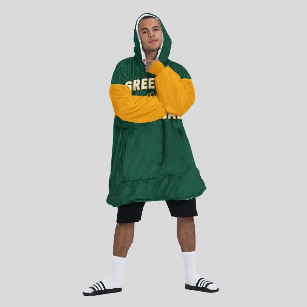 Green Bay Football Blanket Hoodie