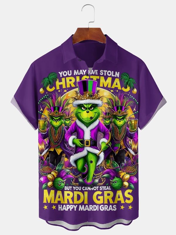 Grnch You May Have Stoln Christmas But You Cannot Steal Mardi Gras Hawaiian Shirt