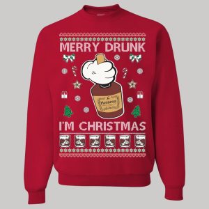 Hennessy Merry Drunk I'm Christmas Ugly Christmas Sweatshirt