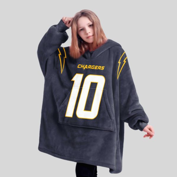 Herbert 10 Los Angeles Football Unisex Blanket Hoodie2