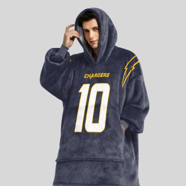 Herbert 10 Los Angeles Football Unisex Blanket Hoodie4