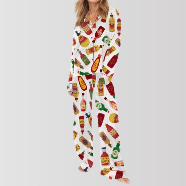 Hot Sauce Satin Pajama Set