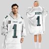 Hurts 1 Philadelphia Football Unisex Blanket Hoodie1