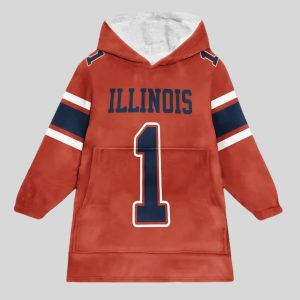 I 1 Illinois Football Unisex Blanket Hoodie