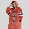 I 1 Illinois Football Unisex Blanket Hoodie4