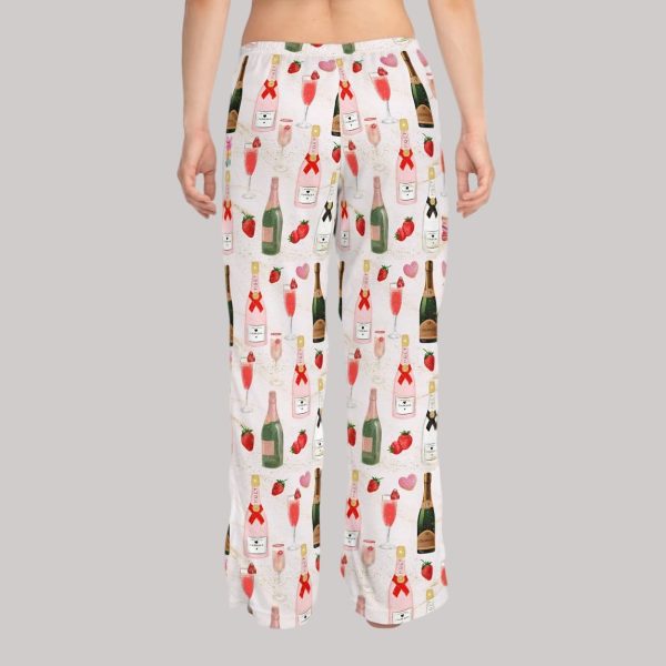 I Love Champagne Strawberry Pajama Pants 3