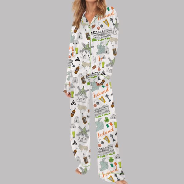 Ireland Travel Satin Pajama Set