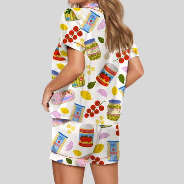 Italian Food Satin Pajama Set