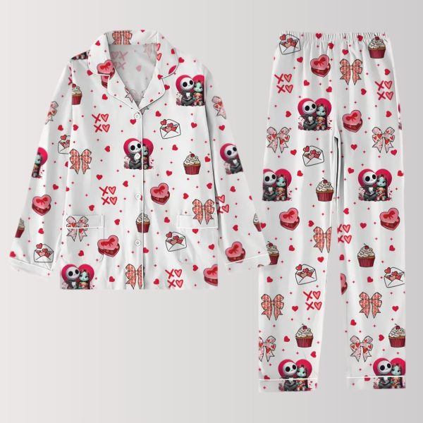 Jack And Sally Valentine Pajama Set