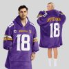 Jefferson 18 Minnesota Football Unisex Blanket Hoodie1