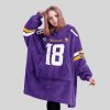 Jefferson 18 Minnesota Football Unisex Blanket Hoodie3