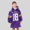 Jefferson 18 Minnesota Football Unisex Blanket Hoodie4