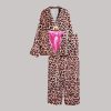 Jesus Leopard Satin Pajama Set