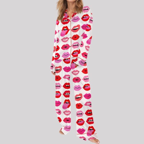 Lips Of Love Satin Pajama Set (2)