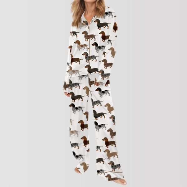 Longhaired Dachshund Satin Pajama Set