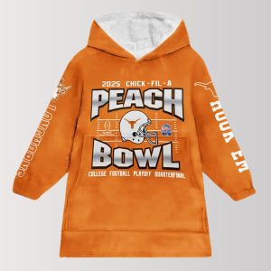 Longhorns 2025 Chick Fil A Peach Bowl Blanket Hoodie