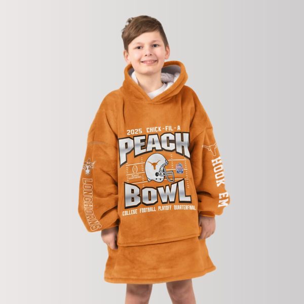 Longhorns 2025 Chick Fil A Peach Bowl Blanket Hoodie