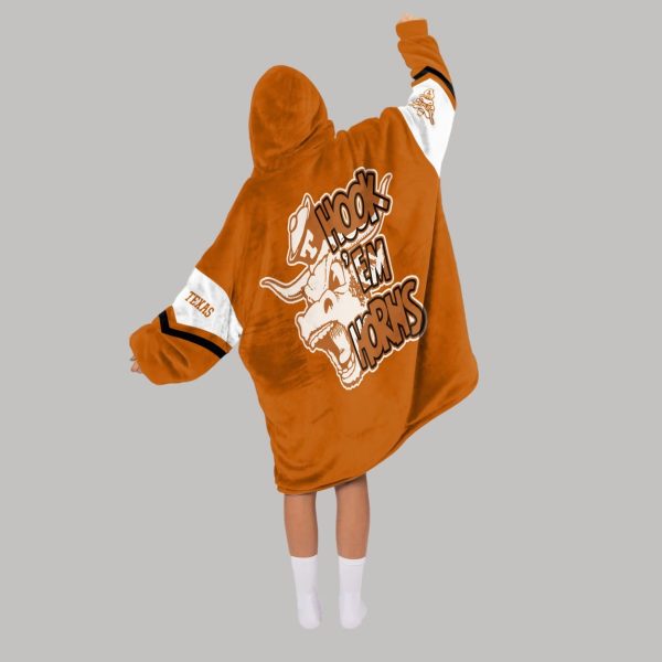 Longhorns Hook 'Em Horns Unisex Blanket Hoodie