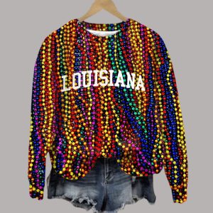 Louisiana Mardi Gras Print Sweatshirt