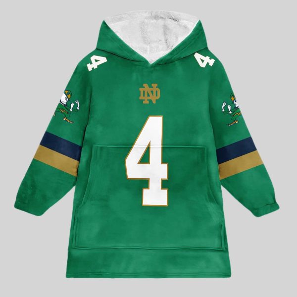 Love 4 Notre Dame Football Unisex Blanket Hoodie