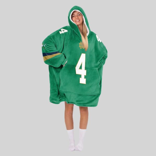 Love 4 Notre Dame Football Unisex Blanket Hoodie