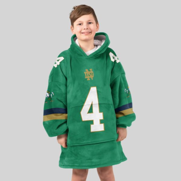 Love 4 Notre Dame Football Unisex Blanket Hoodie