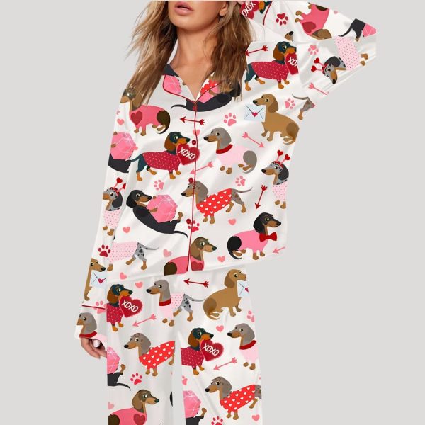 Love Dachshund Valentine's Day Pajama Set