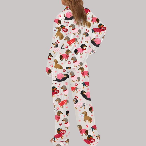 Love Dachshund Valentine's Day Pajama Set2