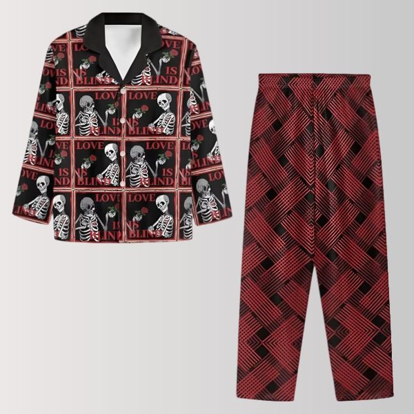 Love Is Blind Skeleton and Plaid Pajama Set