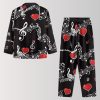 Love Is Mutual Skeleton and Music Notes Pajama Set