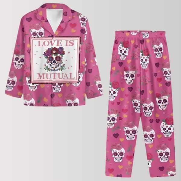 Love Is Mutual Skull Pajama Set