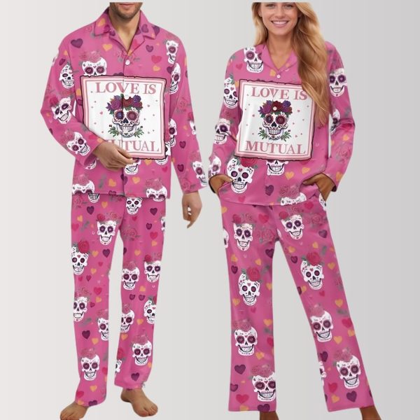 Love Is Mutual Skull Pajama Set