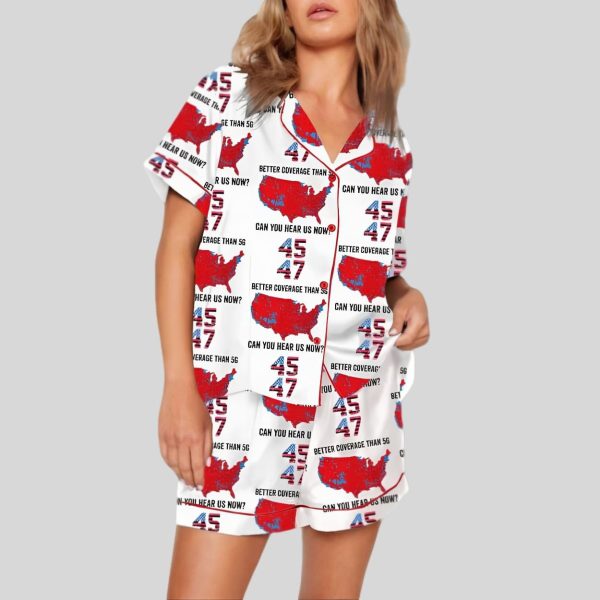 MAGA America Map 45 47 Better Coverage Than 5G Art Print Pajama Set