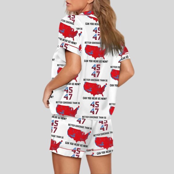 MAGA America Map 45 47 Better Coverage Than 5G Art Print Pajama Set