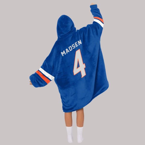 Madsen 4 Boise State Football Unisex Blanket Hoodie